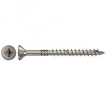 Tornillo Fischer PowerFast 5.0 x 40 mm con cabeza avellanada, rosca parcial, acero inoxidable A2, PZ, paquete de 200 unidades