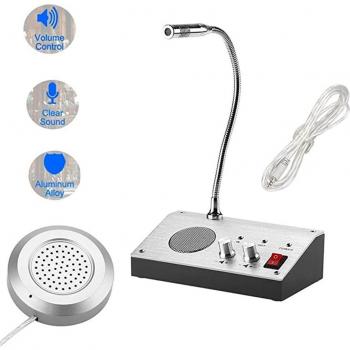 Walkie Talkie DC 9V, Intercomunicador de Doble Canal con Altavoz Externo, Frecuencia 100Hz-15KHz, Sistema de Altavoces para Mostrador en Banco y Hospital