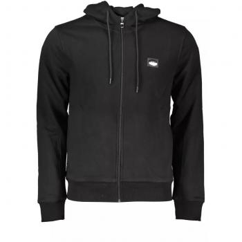 Cavalli Class Black Hooded Zip-Up Sweatshirt - XL