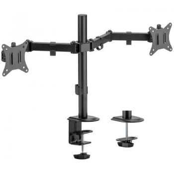 Aisens DT32TSR-149 Soporte de Mesa ECO Giratorio e Inclinable para 2 Monitores/TV de 17”-32” con VESA 100x100 y Capacidad Máxima de