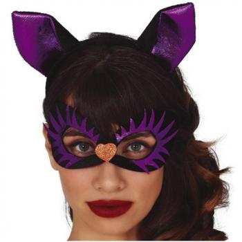 Diadema con Antifaz Gatita Morada
