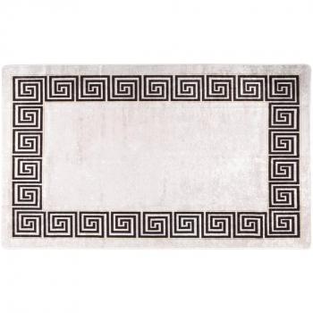 Alfombra lavable antideslizante blanco y negro 150x230 cm Vidaxl