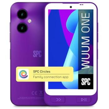Smartphone Para Niños SPC Wuum One 4G con GPS, Chat Seguro y Control Parental, Android 64GB, Cámara 13MP - Morado