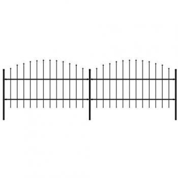 Black Steel Garden Fence with Spear Top (0.75-1) x 3.4 m