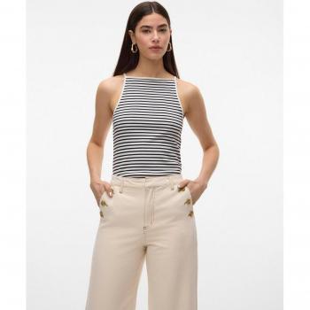 Vero Moda - Top básico halter con rayas