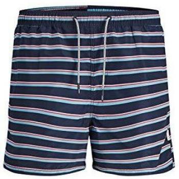 Jack & Jones JJIARUBA JJSWIMSHORTS AKM Stripe Bañador para Hombre, Azul Marino, S