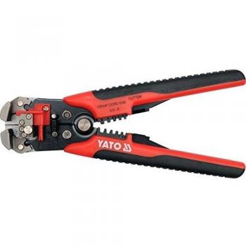 Yato YT-2278 Pelacables Manual con Mango Antideslizante, Capacidad de Corte de Cables hasta 6 mm², Ajuste de Longitud de Aislamiento, Fabricado en Acero al Carbono,