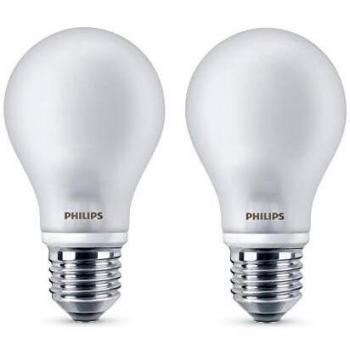 Lámpara LED Philips Clásica 4,5W 470 lúmenes E27 mate cálido (paquete de 2)