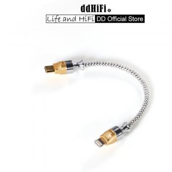 DD ddHiFi MFi07S Silver Shielded Lightning to USB-C HiFi OTG Audiophile Audio Cable Adapter