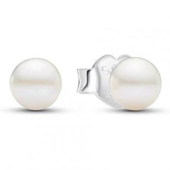 Pendientes de botón Perla Cultivada de Agua Dulce de 4.5mm