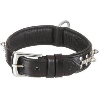 Collar para perro Delgado de cuero negro 45 cm x 30 mm - Nobby
