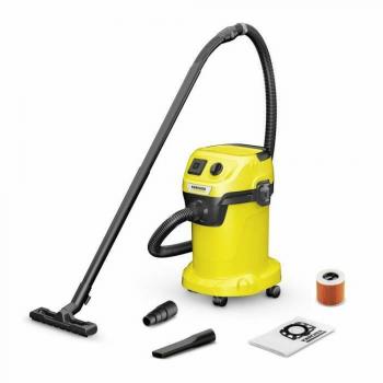 Aspirador Kärcher 19/4/20, aspirador industrial, potencia de succión de 2000 W, capacidad del depósito de 20 litros, filtro HEPA, sistema de limpieza del filtro, diseño compacto y ligero, ruedas