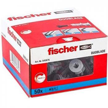fischer - Tacos para yeso autoperforantes DuoBlade para colgar cuadros, lámparas, Caja tacos pladur y yeso 50 uds