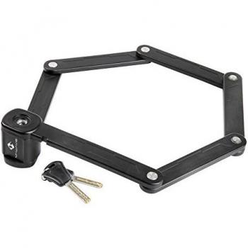 Cerradura Plegable M-Wave 875 x 5 mm Negra de Acero Templado con 2 Llaves y Soporte
