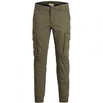 Jack & Jones Junior Olive Cargo Pants with Stretch - Paul Falke Model 176