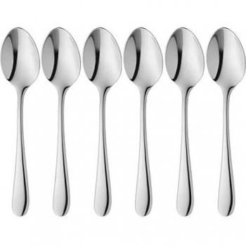 WMF Merit Juego 6 cucharas de Moca, Acero Inoxidable Pulido