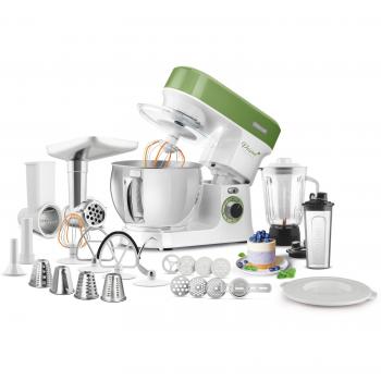 Robot de cocina multifuncional Sencor STM 3780GG, motor potente de 1200W, 6 velocidades, iluminación LED y kit de accesorios completo