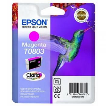 Epson T0803 - Cartucho de tinta, magenta válido para EPSON Stylus Photo RX685 / RX585 / R285 / PX830FWD / PX820FWD / PX810FW / PX800FW / PX730WD / PX720WD / PX710W / PX700W / PX660 / PX650 / P50