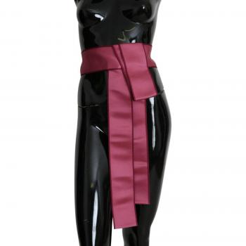 Dolce & Gabbana Pink 100% Silk 3 Button Closure Wide Waist Belt - IT40|S