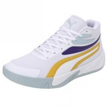 Zapatillas de baloncesto Puma Court Pro Blanco-Amarillo Sizzle-Tee, Talla 42