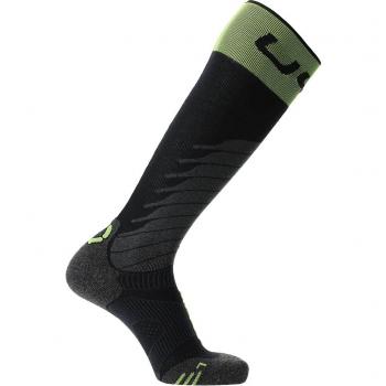 Calcetines Largos Uyn Ski One Merino para Hombre en color Negro, fabricados con lana merina, tecnología de control de humedad, diseño ergonómico, acolchado estratégico para mayor comodidad y soporte en áreas clave durante la práctica del