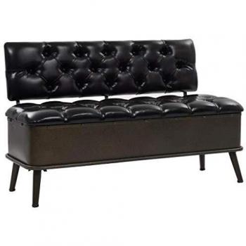 vidaXL Banco Almacenamiento con Respaldo 120x52x75 cm Cuero Artificial Asiento