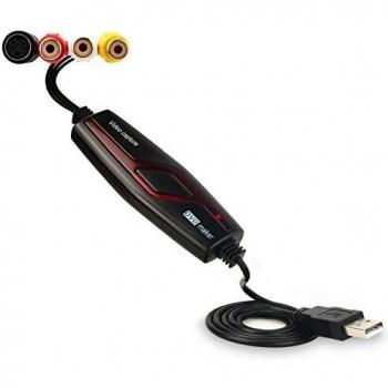 Audio Video Grabber USB2.0, adaptador de video para edición, digitalización Hi8 VHS a DVD para Mac y Windows 10 con adaptador convertidor Scart/AV.