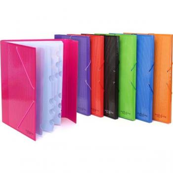 Grafoplás Clasificador Forrado Multiline 12 Separadores Cartulina Folio Negro