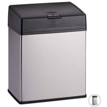 Cesto de Baño y Cocina Relaxdays, Acero Inoxidable, Función Push, 3 Litros, Color Plata