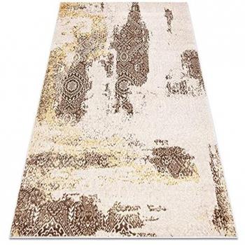 Alfombra moderna MEFE 8731 Rosetón vintage - Vellón estructural dos niveles beige 160x220 cm