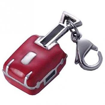 Colgante de Acero Inoxidable para Niña Time Force, Modelo Maleta Roja, 1.8 cm