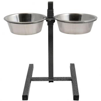 Jack And Vanilla - Comederos con soporte de mascotas Bon Appetit 2x3,9 L Gris