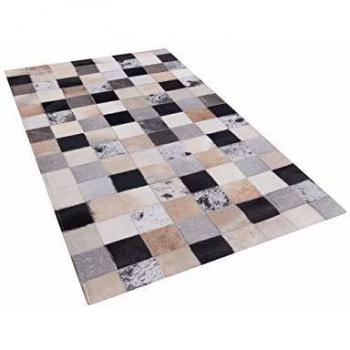 Alfombra Rectangular de Piel de Vacuno Multicolor 80 x 150 cm Hecha a Mano Rize
