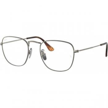 Ray-Ban RX8157V Frank 1223 Men's Eyeglasses Gunmetal Square Frame with Blue Light Block, Size 48