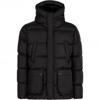 Herno Men's Hooded Nylon Down Jacket, Black, Size 48, PI001140U12004Z Color 9389, Goose Down Filling