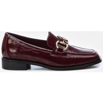 Mocasines de piel color burdeos para mujer
