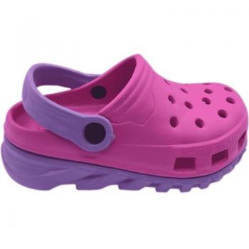 Zueco Crocs Niña Nicoboco Damex - Rosa y Violeta - Planta Rugosa de Calidad