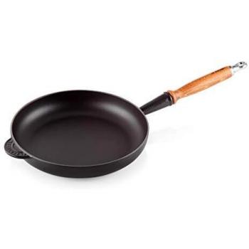 Le Creuset Colección Classic Hierro Fundido Sartén con Mango de Madera, Negro Mate, 28 cm