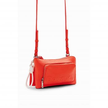 Desigual Pink Polyethylene Handbag, Cross Body Bags, female, Pink, Size: ONE SIZE Adjustable Shoulder Bag with Contrasting Details