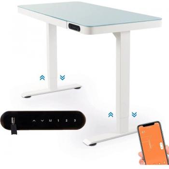 Escritorio Elevable Ksix con Altura Regulable Motorizada 71-121cm Blanco