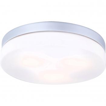 Plafón Exterior Vranos 32113 - Aluminio Plateado, Ø 30cm, E27, IP44