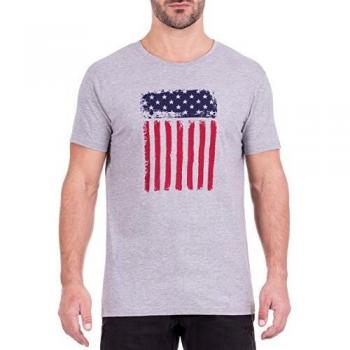 Jeep T-Shirt US Flag J8S Camiseta, Hombre, Gris Claro, Small