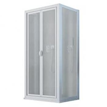 Mampara de ducha 3 lados 75x80x75 cm h 190 de acrílico color blanco modelo Delta Trio