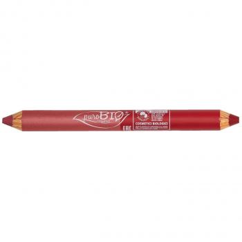 PuroBIO Duo Day & Night Lip Pencil - Coral Pink and Cherry Red 4.2g