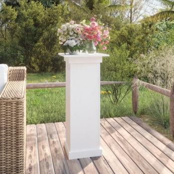 vidaXL Flower Stand - White, 40x40x90 cm, Solid Wood Pine