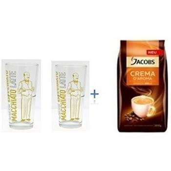 Jacobs Le Grand Cafe Crema + Latte Macchiato Vidrio Set 2unidades Barista