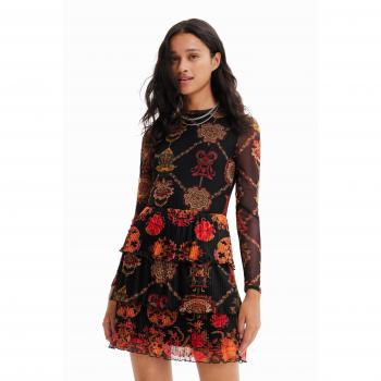 Vestido corto túnica Desigual DAPHNE, Poliéster, Negro, Talla S
