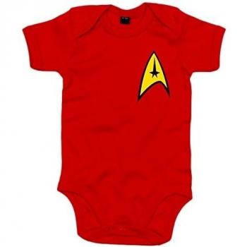 Body bebé Star Trek logo capitán comandante oficial - Rojo, 6-12 meses
