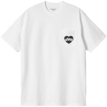 Carhartt WIP S/S Amour Pocket T-Shirt, White/Black - Men's T-Shirt, Color: White, Size: S
