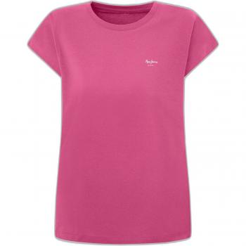 Pepe Jeans Women's Lory T-Shirt - Pink, Casual, Sustainable Cotton, Short Sleeve, Regular Fit